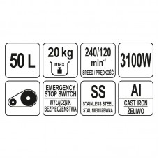 YG-03068 YATO GASTRO Malaxor cu bol, capacitate 50..
